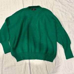 VICI Kelly Green Ribbed Crewneck Sweater